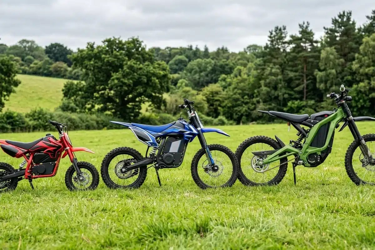Motocross électrique roulant sur un circuit de terre